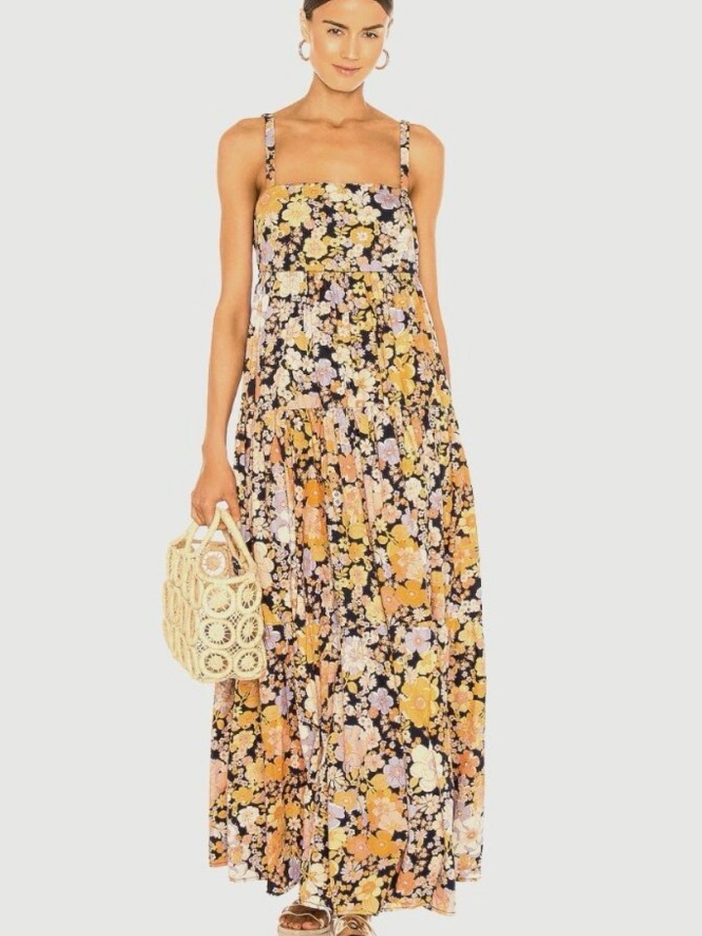 Free People Park slope floral dress with pockets, size S